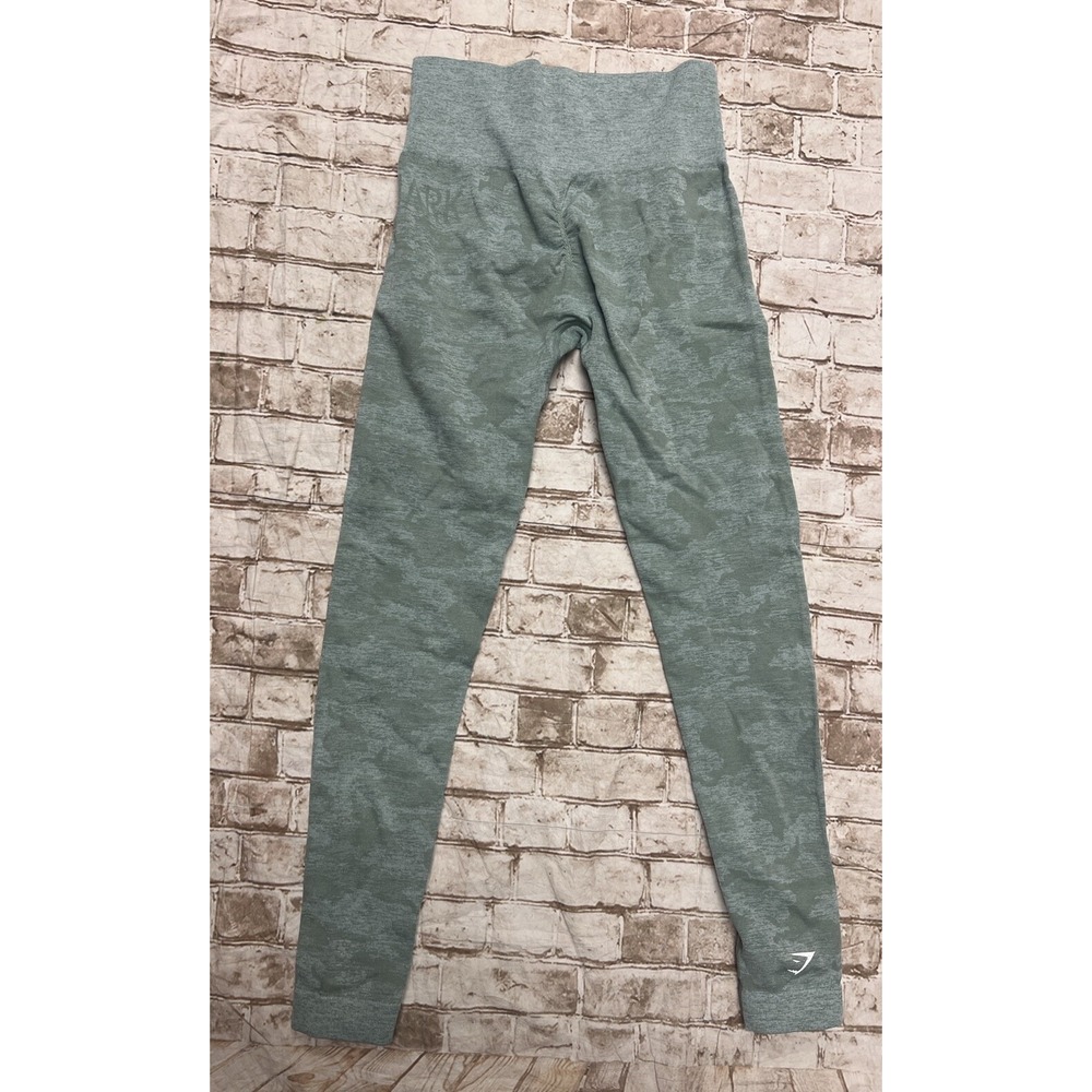 Gymshark Camo Seamless Leggings Sage‎ Green Size X Small Compression Adapt